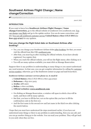 southwest airlines flight change name change