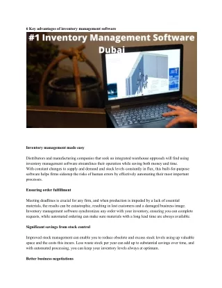 6 key advantages of inventory management software