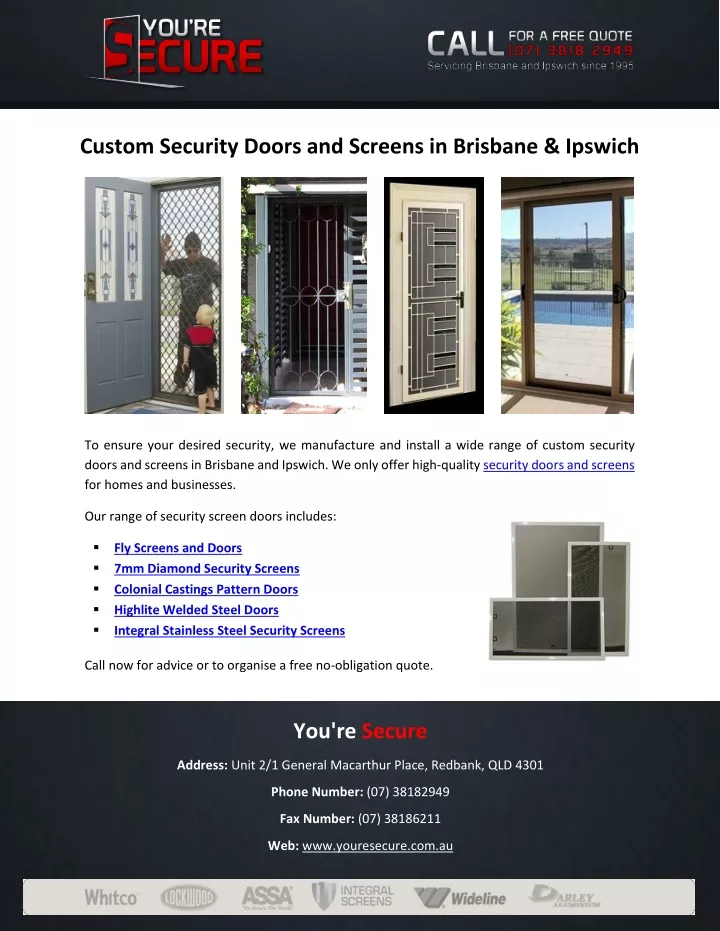 custom security doors and screens in brisbane