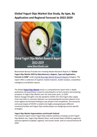 global yogurt dips market size study by type