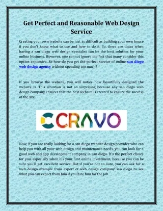 get perfect and reasonable web design service