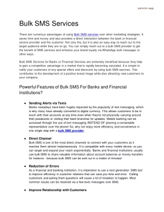 Bulk SMS Services