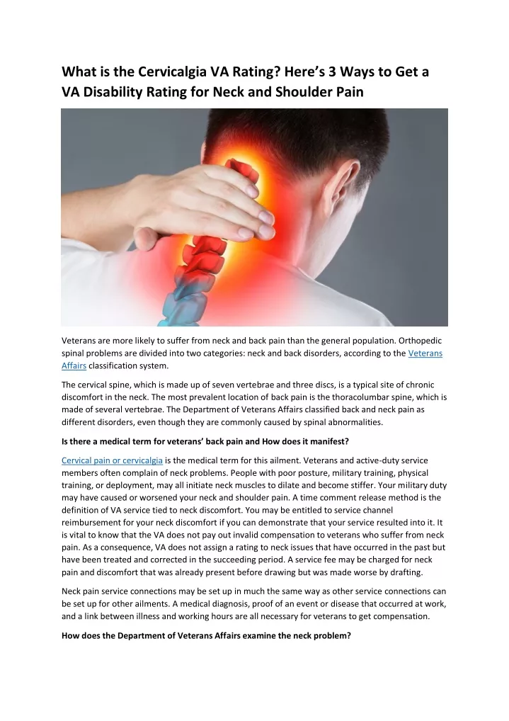 what is the cervicalgia va rating here s 3 ways