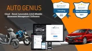 Auto Genius - Cloud-Based Online DMS ERP Workshop/Showroom/Garage Management Sof