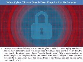 what cyber threats should you keep an eye on in 2022
