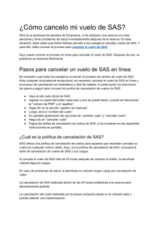 ¿Cómo cancelo mi vuelo de SAS