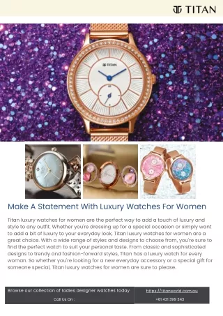 Make A Statement With Luxury Watches For Women