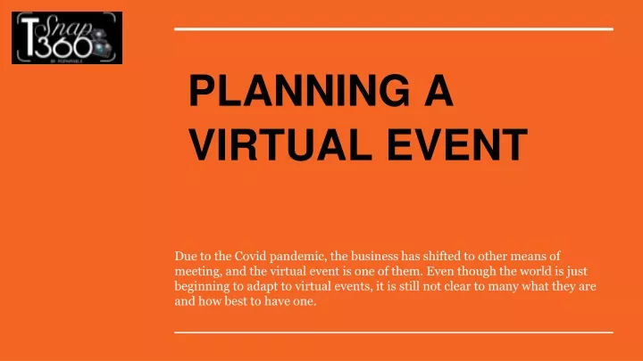 planning a virtual event