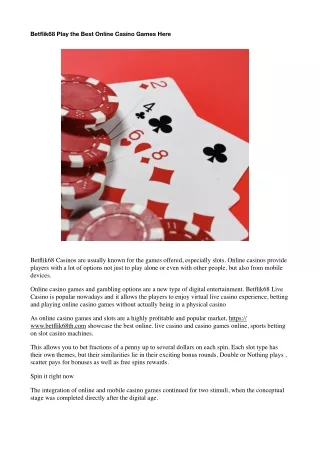 betflik68 play the best online casino games here
