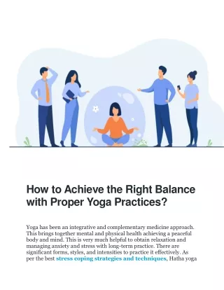 how to achieve the right balance with proper yoga