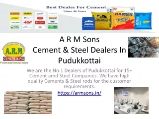 a r m sons cement steel dealers in pudukkottai