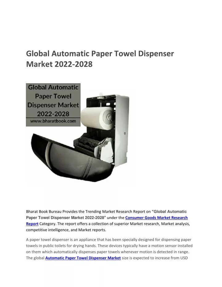 global automatic paper towel dispenser market