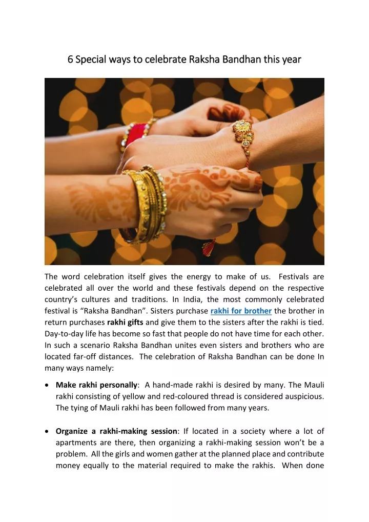 6 special ways to celebrate raksha bandhan this