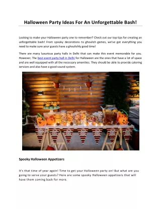 Halloween Party Ideas for an unforgettable bash
