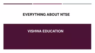 NTSE Exam - Vishwa Education