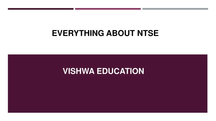 everything about ntse