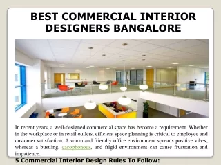 Best commercial interior designers bangalore