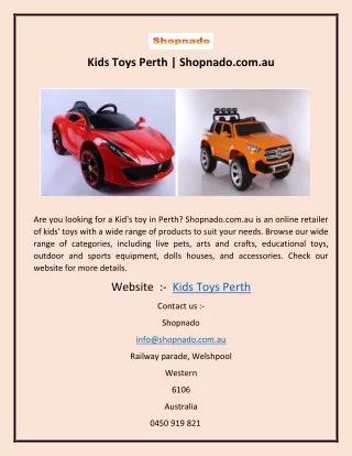Kids Toys Perth  Shopnado.com