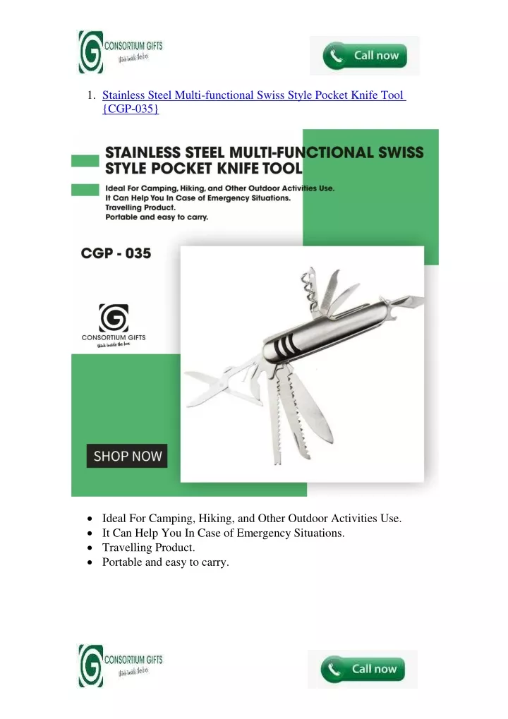 1 stainless steel multi functional swiss style