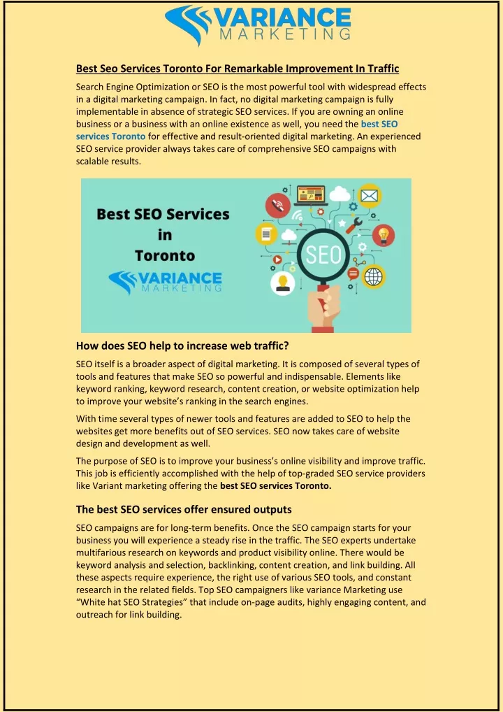 best seo services toronto for remarkable