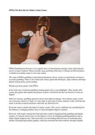 f8win the best site for online casino games