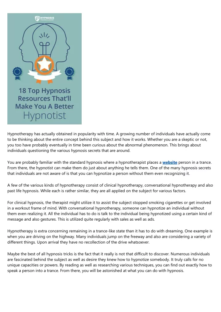 PPT All the Hypnosis Keys You Can Visualize PowerPoint Presentation