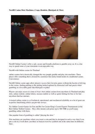 next88 casino slots machines craps roulette