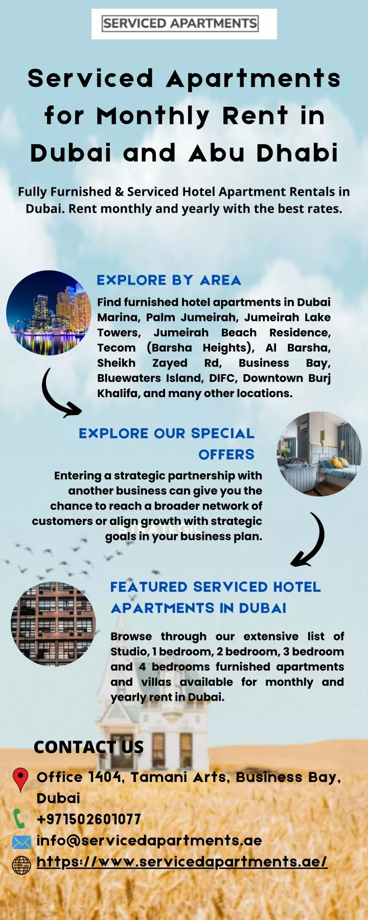 serviced apartments for monthly rent in dubai