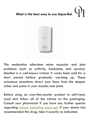 What is the best way to use Aqua-Gel?