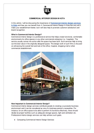 COMMERCIAL INTERIOR DESIGN IN KOTA