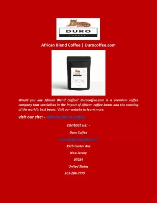 African Blend Coffee