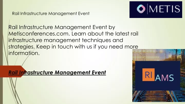 rail infrastructure management event