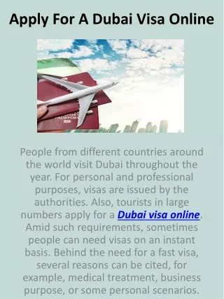 Apply For A Dubai Visa Online