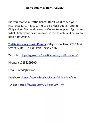 Traffic Attorney Harris County