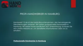 Profi-Handwerker in Hamburg  Handwerk112.de