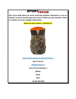Giacca da caccia Univers  Sporttechs.it