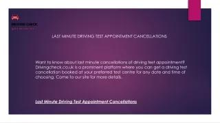 Last Minute Driving Test Appointment Cancellations  Drivingcheck.co.uk