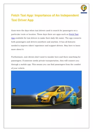 Fetch Taxi App