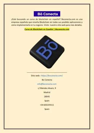 Curso de Blockchain en Español  Boconecta.com