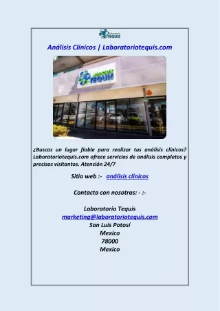 Análisis ClínicosLaboratoriotequis.com
