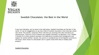 Swedish Chocolates
