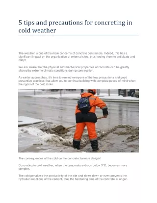 5 tips and precautions for concreting in cold