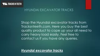 hyundai excavator tracks