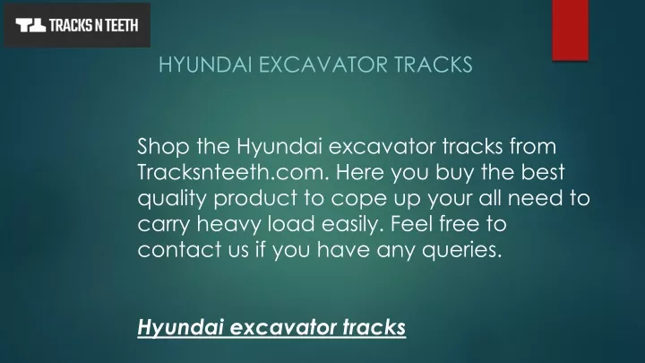 hyundai excavator tracks