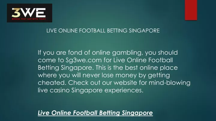 live online football betting singapore