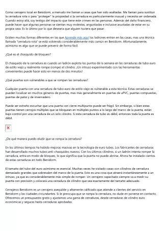 Consejos y trucos de cerrajeria 24h de Cerrajeros Benidorm