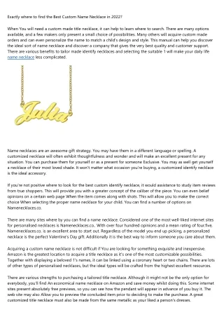 How to Explain personalized name necklace to Your Boss