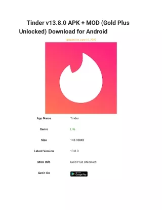 Download the Tinder Gold pro For Free
