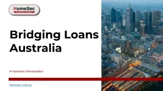 Bridging Loans in Australia