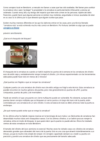 Los mejores trucos de cerrajería de Cerrajeros Benidorm